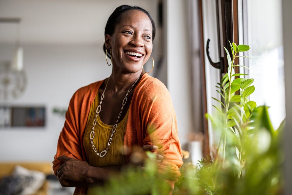 fibroids after menopause smiling mature woman