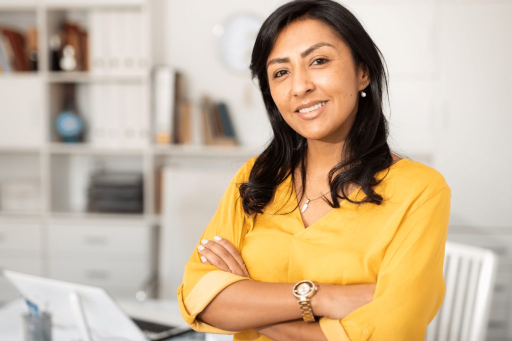 uterine fibroids happy latino hispanic woman