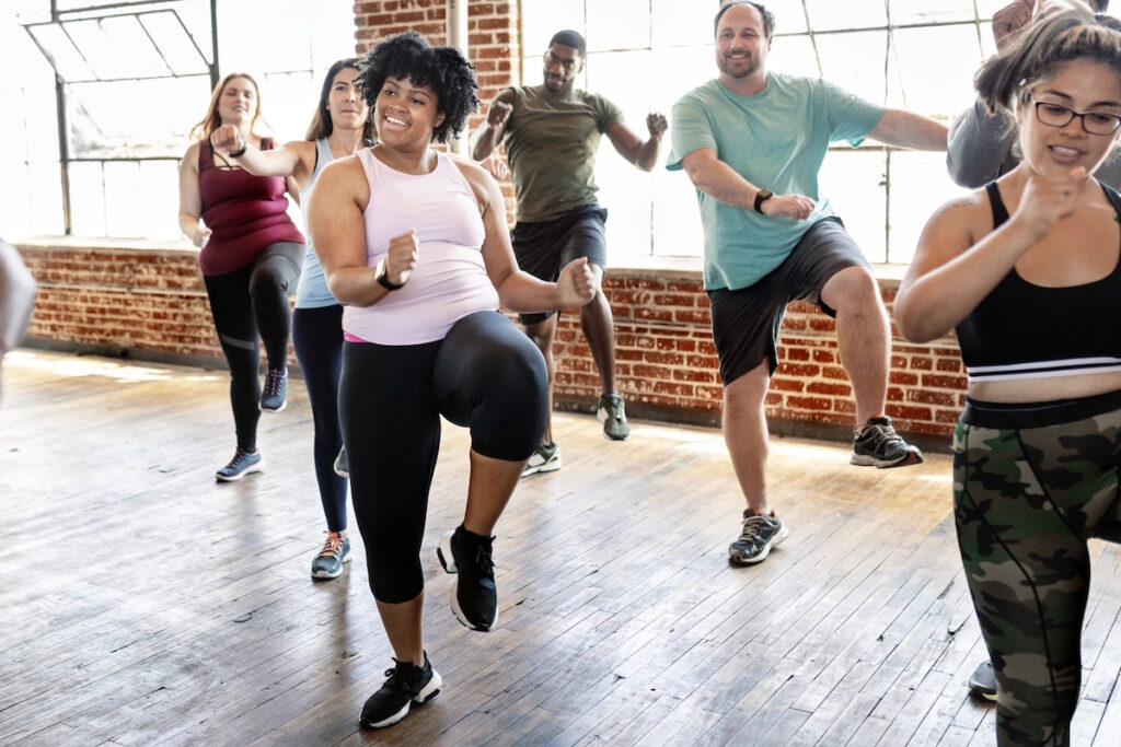 uterine fibroid embolization ufe woman in dance class exercise