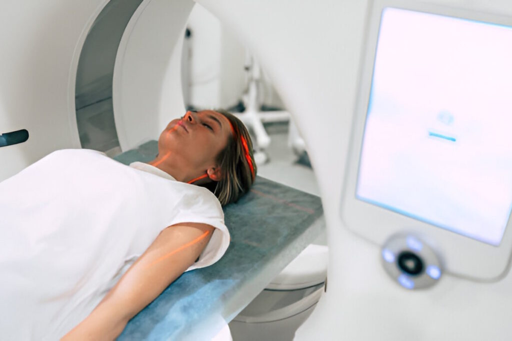 uterine fibroid embolization ufe woman patient ready for magnetic resonance imaging mri ist1314466766
