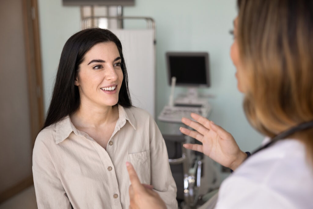 emergency fibroid symptoms woman doctor visit near ultrasound